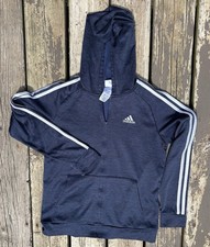 Adidas Men s or Women s Zip-up Hoodie with White Stripes size L