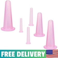 6 Pcs Pink Facial Cupping Therapy Set Anti Cellulite Silicone Vacuum Cupping Cup