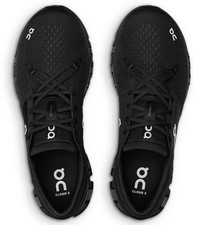 On Cloud X Mens Black Mesh Low Top Lace-Up Ru...