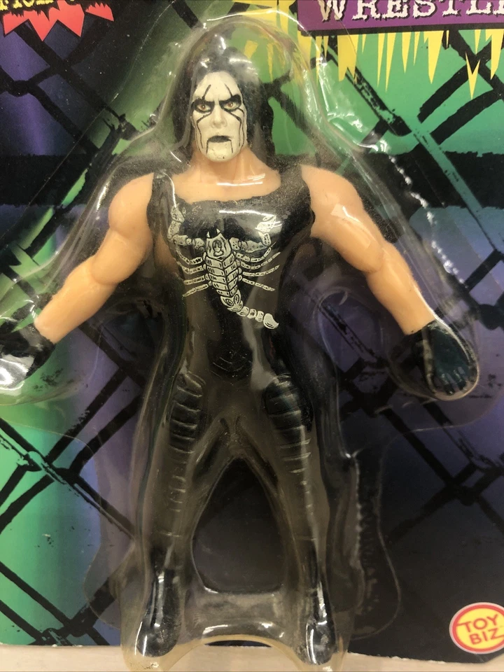 Toy Biz WCW NWO Bend N Flex Sting 摔跤可动人偶 A4 — 第 2/4 张图片
