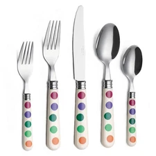 Silverware Set 20 Pieces Cutlery Stainless Steel Colorful Fun Handle Flatware...