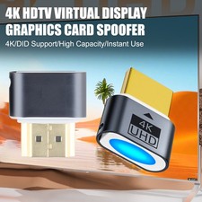 4K HDMI Virtual Display Dummy Plug Emulator Headless Display Adapter Plug Play