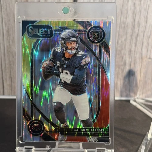 2024 Panini Select - Club Level Caleb Williams #216 Red & Yellow Shock Prizm