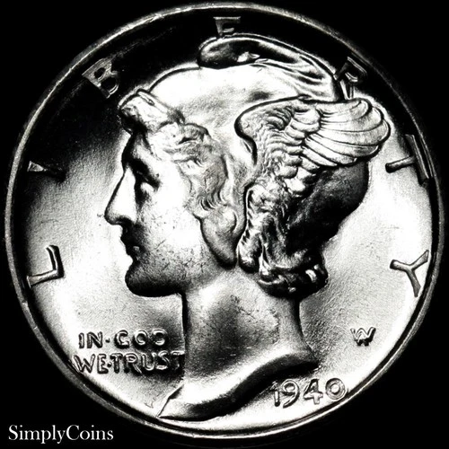 1940-D Mercury Dime GEM BU Uncirculated US Silver Coin