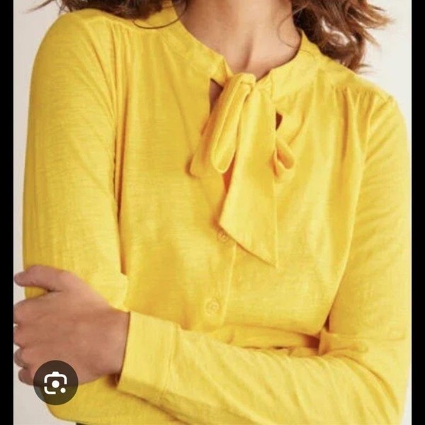 Women Boden Shirt Yellow Cotton 36 / S / 44 #62RN