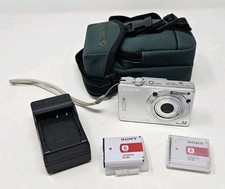 Sony Digital Camera Cybershot DSC-W55 7.2MP Silver W/ Charge &r 2 Batteries READ