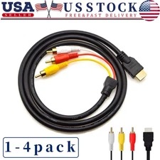 5FT HDMI Male To 3 RCA Video Audio AV Transmitter Adapter Cable HDTV 1080