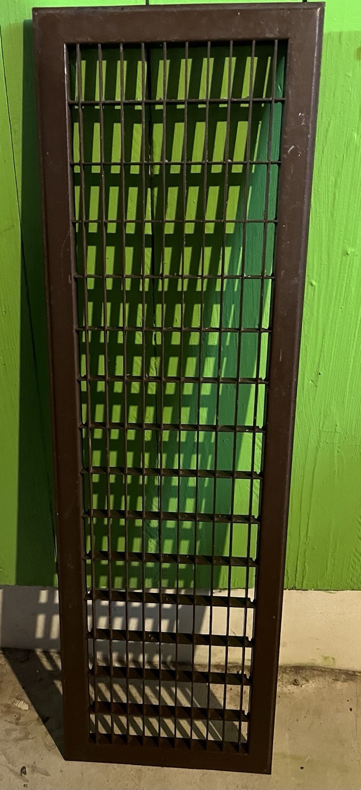 Antique Metal Heat Register Grate Rectangular Grid Floor Wall Vent  32" X 9-7/8"