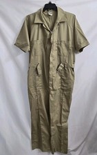 SWEET Co. SHORT SLEEVE Work Coverall JUMPSUIT w/Elastic Waist Khaki Beige 48R