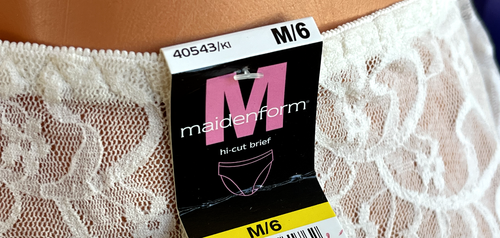 MAIDENFORM Medium Ivory PVT AFFAIR Hi Cut Sheer Lace Panties NWT #40543 Vintage - Picture 5 of 6