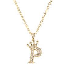 Zircon 26 Letters Pendant Necklace Chain Initial A-Z Necklace Women Jewellery