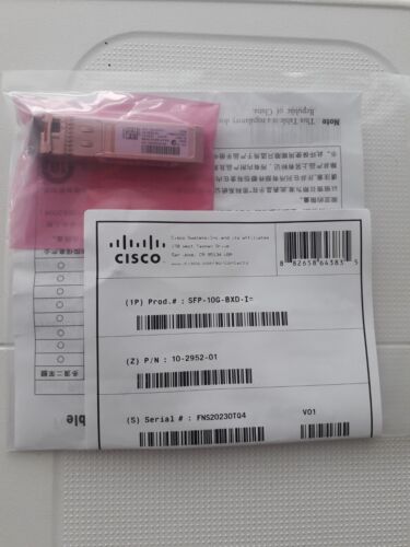 Cisco SFP-10G-BXD-I 10GBASE-BX10-D Bidirectional for 10km (Brand New Sealed) - Picture 3 of 3