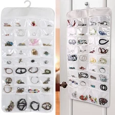 Bracelet Earring Ring necklace 72 Pocket Hanging Jewelry Organizer Pouch Holder