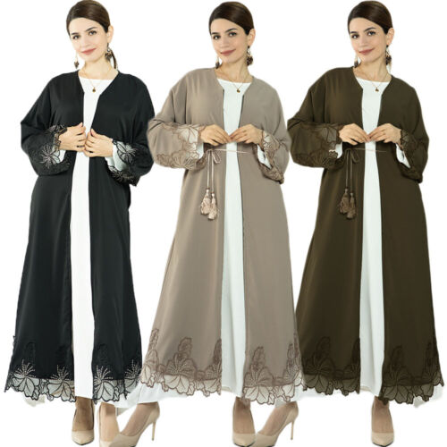 Dubai Muslim offen Kimono Robe Abaya muslimisches Maxikleid Kaftan Türkei arabischer Kaftan