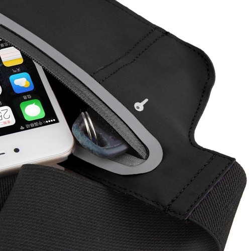 Black Unisex Waist Belt Bum Bag Jogging Running Travel Pouch Keys Mobile Money - Picture 10 of 12