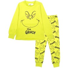 The Grinch Unisex Pyjama for Kids Long Sleeve 100%Cotton Winter Christmas Pyjama