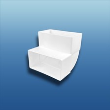 PVC Bogen 90° Grad vertikal Flachkanalsystem Lüftungsrohr 