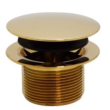 Westbrass Mushroom Tip Toe 1-1/2" NPSM Coarse Thread Bath Drain, Polished Brass,