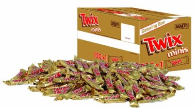 Twix Minis, 1 Packung mit 150 Riegeln (1 x 3 kg)
