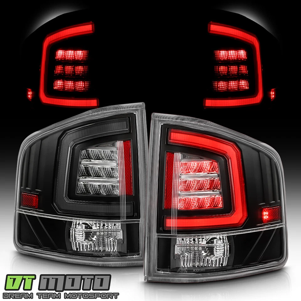 For 1994-2004 Chevy S10/ GMC Sonoma Black LED Tube Tail Lights Lamps Left+Right - Image 2 of 4