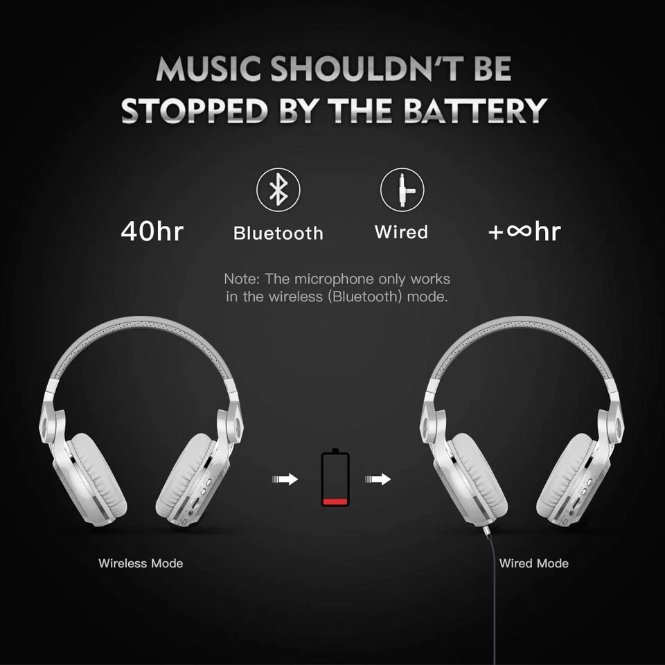 Auriculares inalámbricos Bluetooth T2 plus Turbine con ranura para micrófono/tarjeta Micro SD/Rad Fm Foto 4 de 4