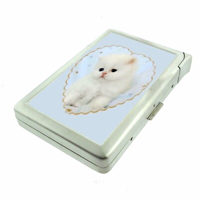 kitten cigarette case Cute Smoking Cat Kitty Cigarette Case Zigarettenetui Wallet Metal Joint  Holder