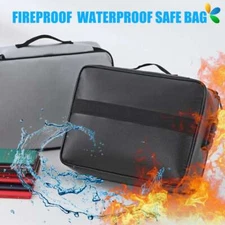 2000℉ Large Fireproof Document Box with Lock File Storage Waterproof Safe Bag