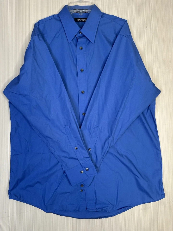 PURITAN Hombre Manga Larga Talla 16 (32/33) Vestido Camisa BOLSILLO 50” Pecho. EXCELENTE Foto 2 de 4