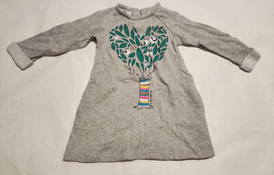 NWT Old Navy Tree Bird Sweatshirt Dress 18-24 Months Baby Girl