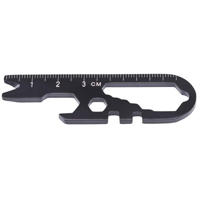 Herbertz Mini Tool schwarz 55059 - Kleines Multitool aus Stahl mit 12 Funktionen
