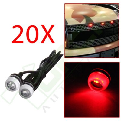 Set of 20 Red EE-Epistar-5730-3SMD Bright Eagle Eye Grille Signal Fog Light