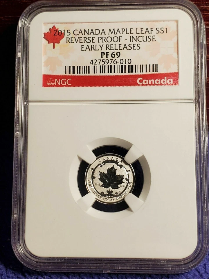 2015 CANADA $1 $3 $4 MAPLE LEAF .999 NGC PR69 PROOF INCUSE SET LOT OF 3 COINS - Image 2 of 4