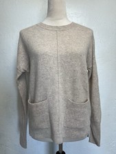 Tahari 100 Cashmere Oversized Crew Neck Tunic Sweater S Dolman Sleeve Oatmeal