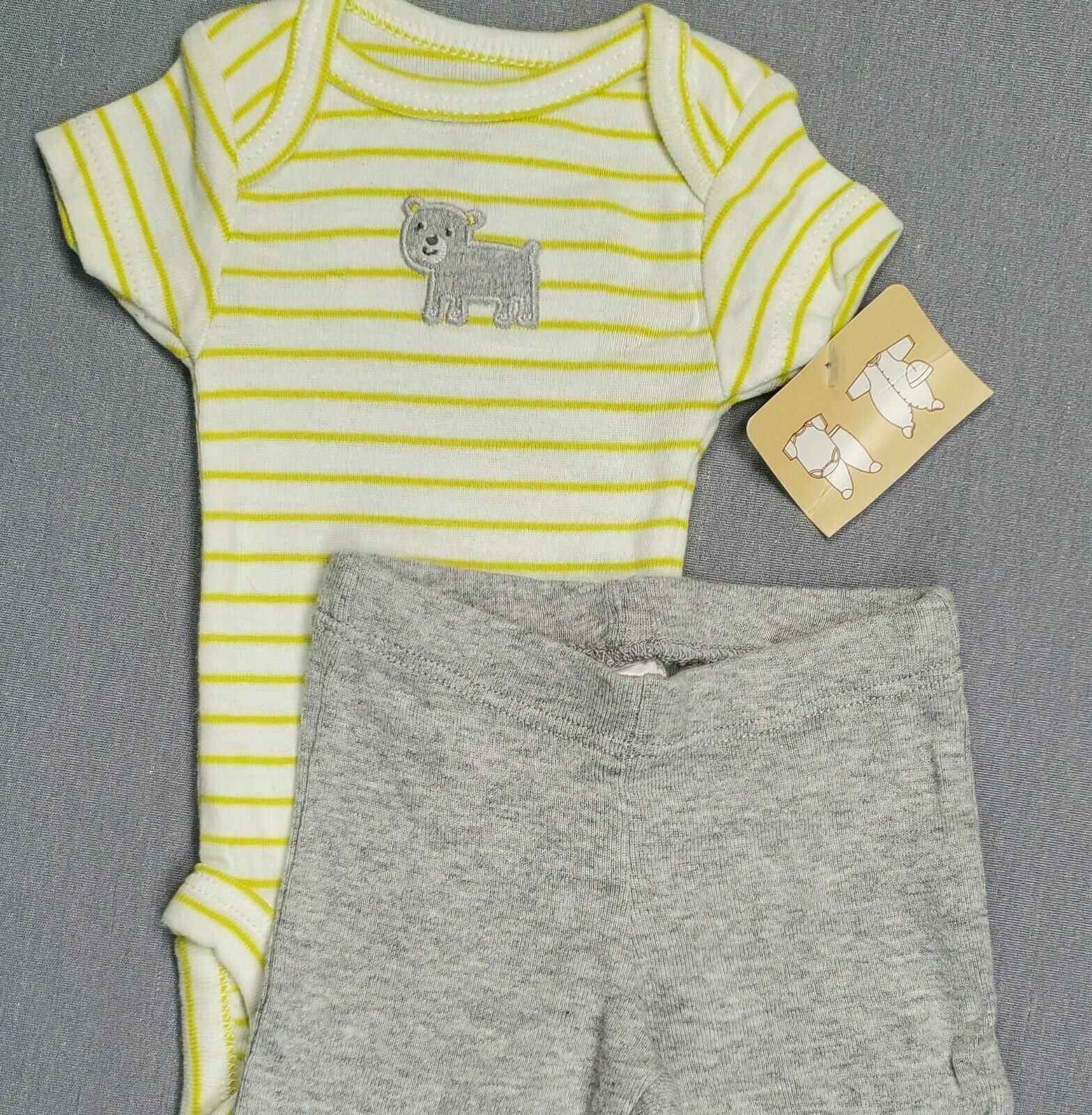 Baby Boy Clothes New Carter's Preemie 2Pc Green & Gray Bear Outfit eBay