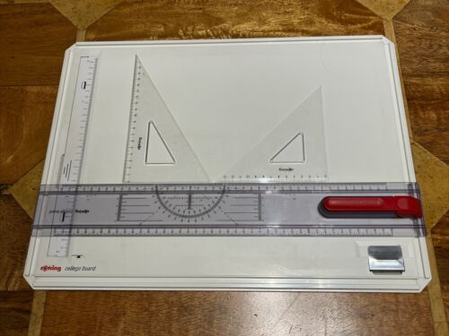Used Rotring College Drawing Board A3 With Removable Ruler Set Squares Bag - Picture 1 of 6