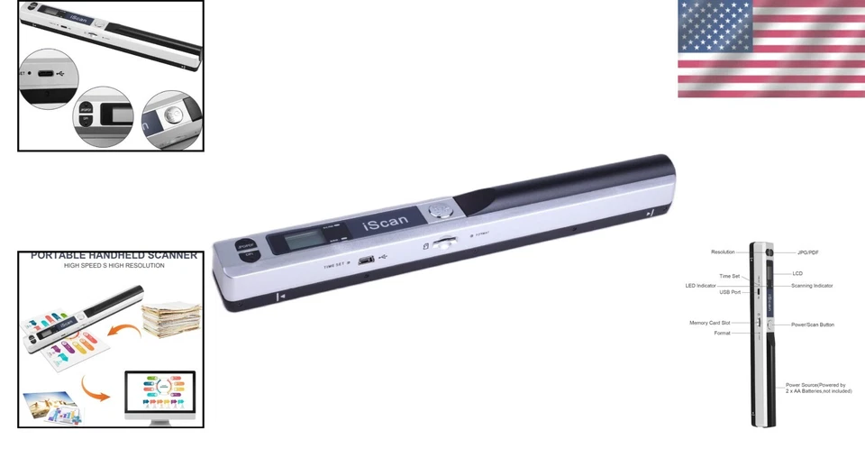 Compact 900 DPI Portable Scanner - Wireless A4 Imaging with 16G SD Included - Image 2 of 4