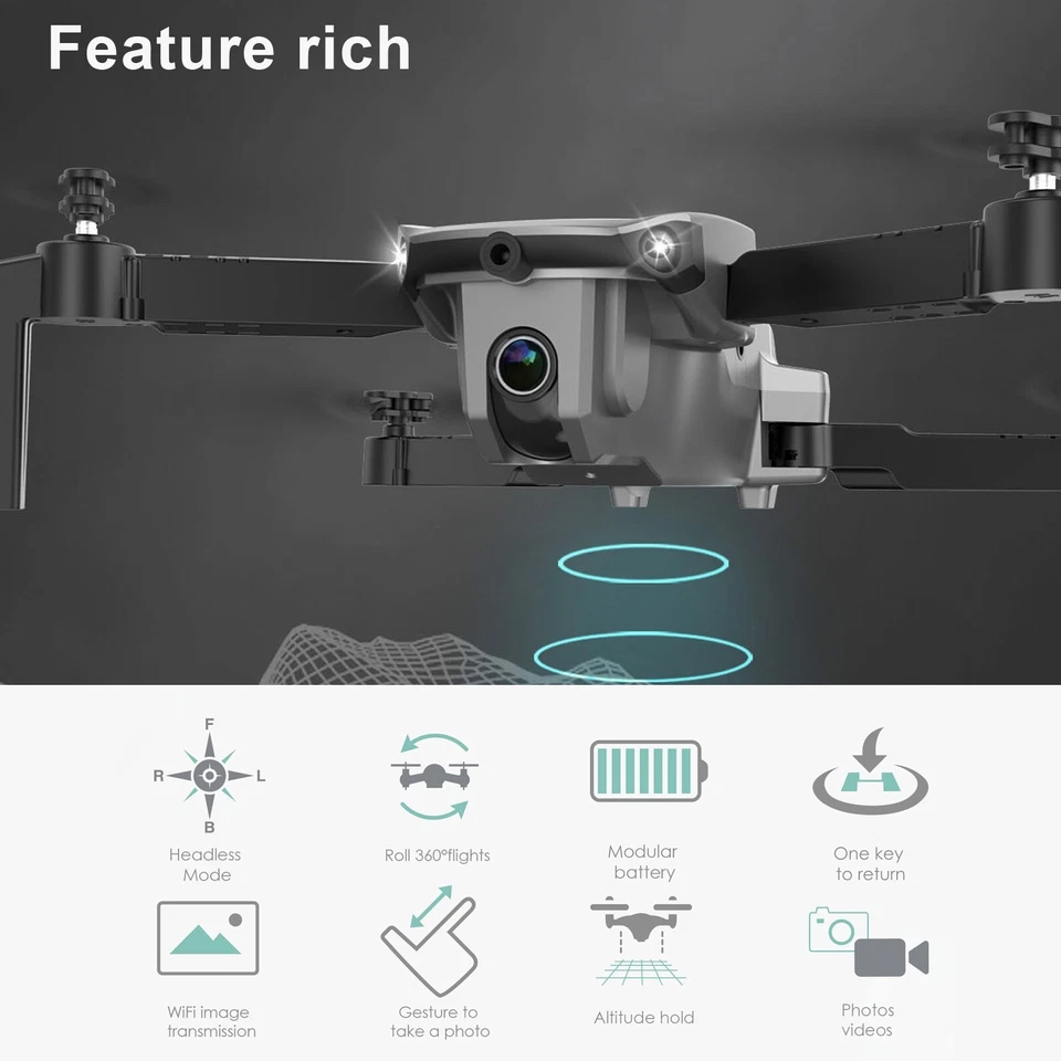 Drone with Double 4K FPV Camera 120° Wide-Angle WiFi RC Quadcopter Helicopters  - Image 2 of 4