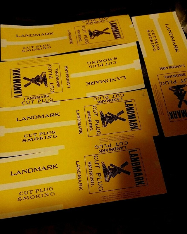 Vintage Landmark cut plug smoking labels