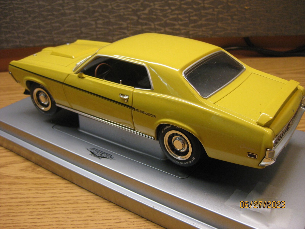 1/18 1969 MERCURY COUGAR ELIMINATOR IN YELLOW BY ERTL / AMER