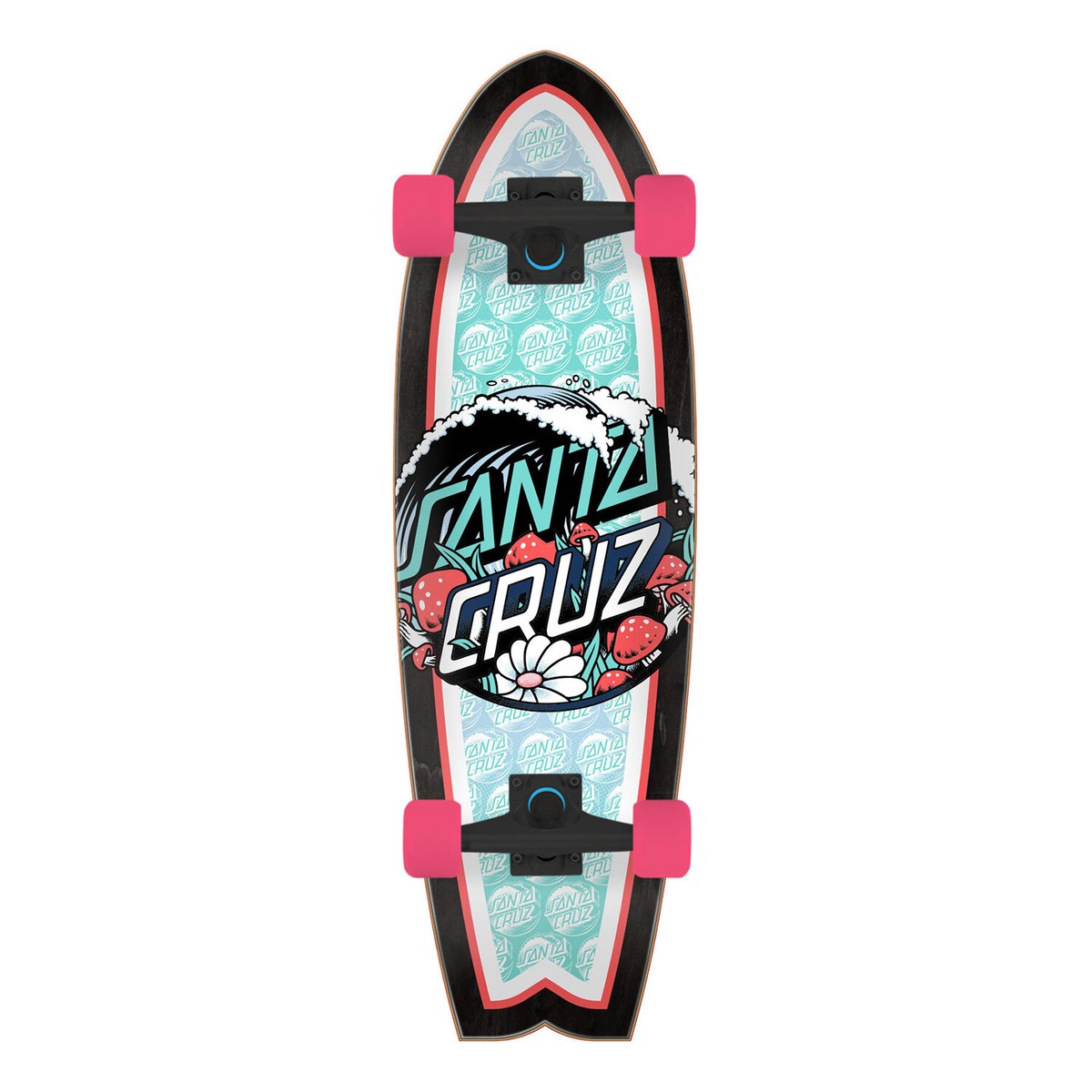 Santa Cruz Skateboard Cruiser Wave Dot Mushroom Splice Shark