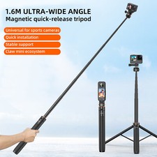 VRIG 1.6M Extendable Tripod Stand Selfie Stick for GoPro OSMO Insta 360X Camera