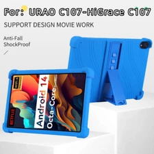 For URAO C107 HiGrace C107 Tablet 10.1" Shockproof Soft Silicone Cover w/Stand