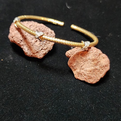 Dyadema Vermeil Braccialetto Bracciale Argento Sterling X Design Cavo - Foto 2 di 5