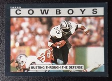 1985 TOPPS Football Card #37 TONY DORSETT 85 Dallas Cowboys Team Leader busting