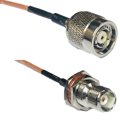 RG316 RP-TNC MALE to TNC FEMALE BULKHEAD RF Cable Rapid-SHIP LOT