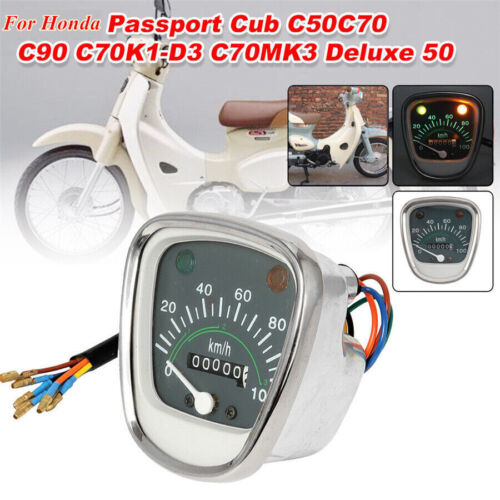 Motorcycle Scooter Speedometer For Honda Passport Cub C50 C70 C90 D3 Deluxe 50 - Picture 1 of 12