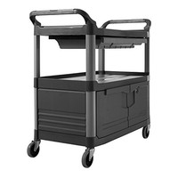 Rubbermaid Commercial Fg409400gray Xtra Service And Utility Cart, 3-shelf With L on sale Rubbermaid Commercial Fg409400gray Xtra Service And Utility Cart, 3-shelf With L on sale