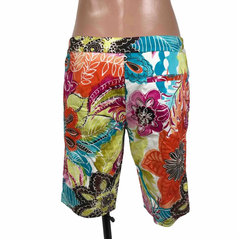 Pantalones Cortos Cache Multicolor Talla 0 Bermudas Florales Brillantes y Coloridas Años 90 y2k De Colección Foto 2 de 4