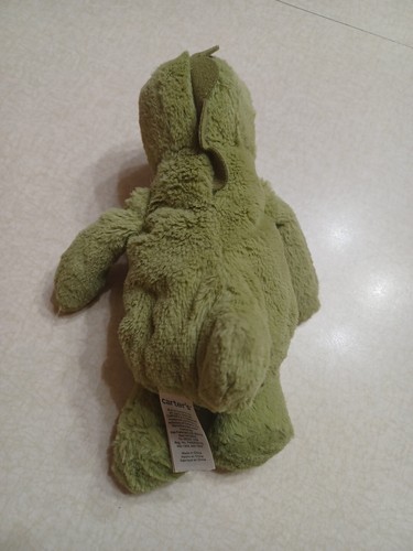 Carter's Baby Lovey Green Dinosaur Plush 8" - Picture 3 of 4