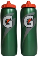 Gatorade 32 Oz Squeeze Water Sports Bottle - Pack of 2 - New Easy Grip Design